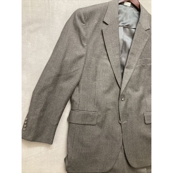 Jos A Bank Signature Collection Grey Plaid 43R 100% Wool Pants 36x29 - Picture 4 of 16